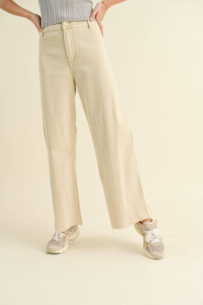 Straight Wide Leg Denim Pants - Pepper & Pearl Boutique