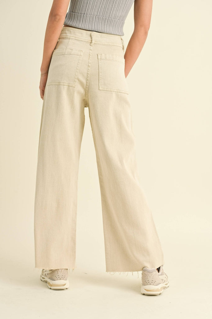 Straight Wide Leg Denim Pants - Pepper & Pearl Boutique