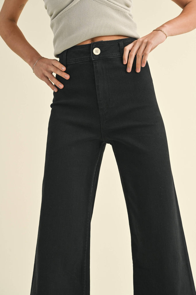 Straight Wide Leg Denim Pants - Pepper & Pearl Boutique