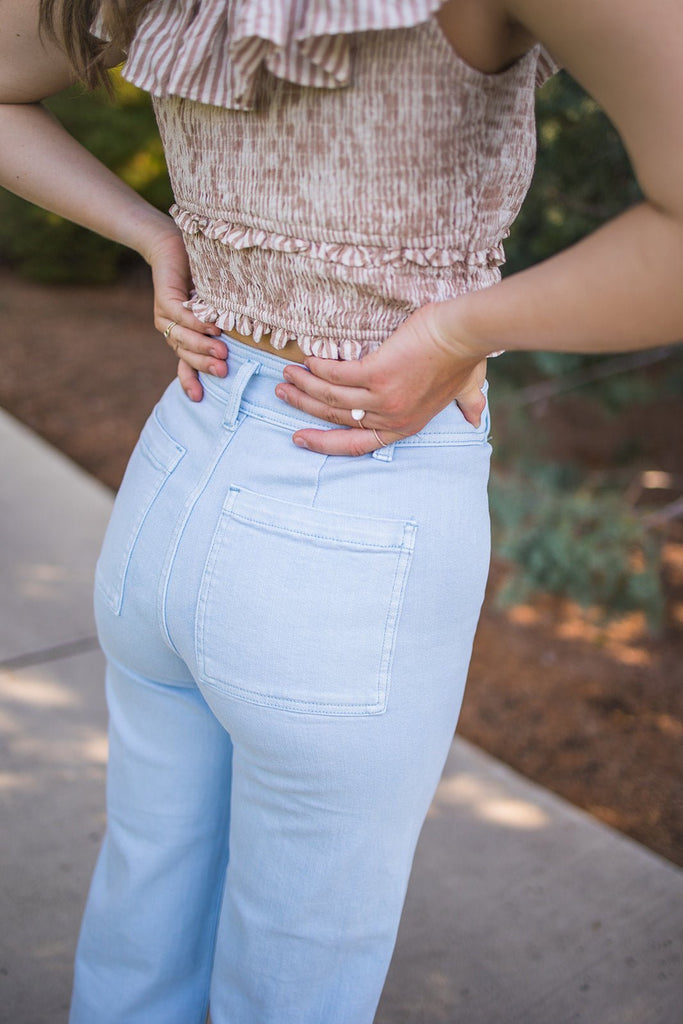 Straight Wide Leg Denim Pants - Pepper & Pearl Boutique