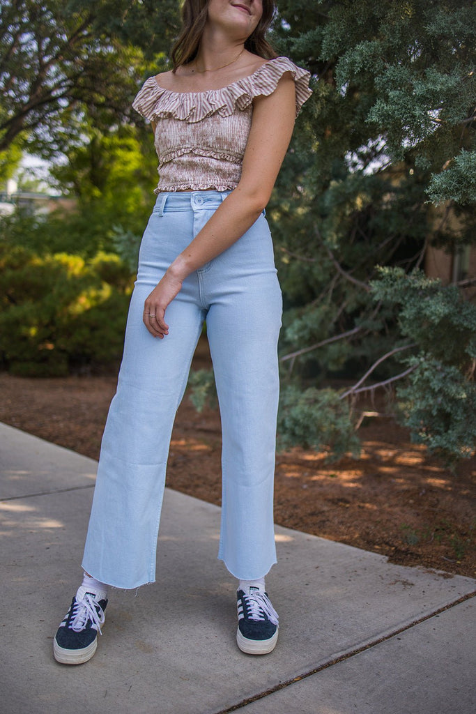 Straight Wide Leg Denim Pants - Pepper & Pearl Boutique