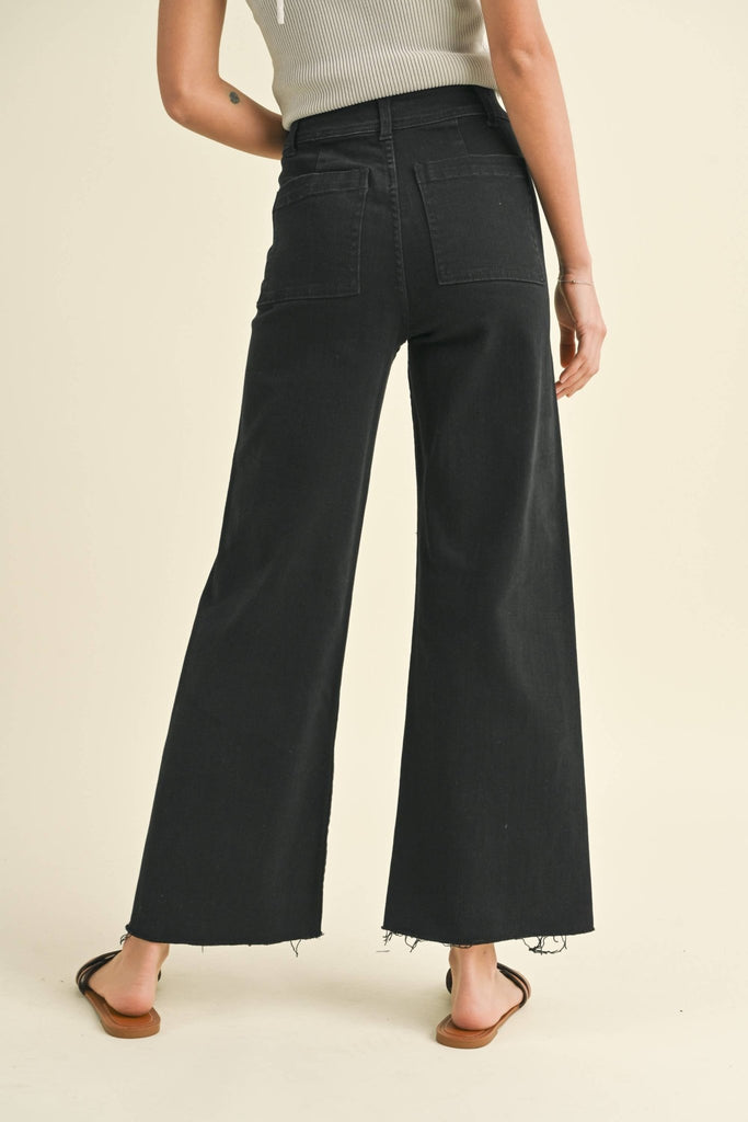 Straight Wide Leg Denim Pants - Pepper & Pearl Boutique