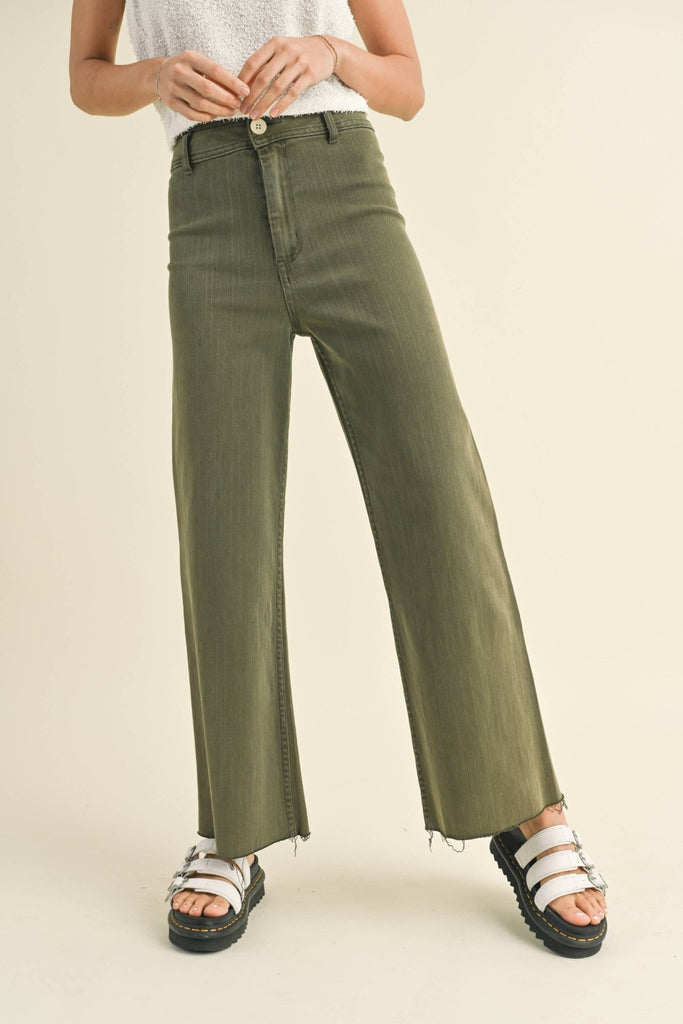 Straight Wide Leg Denim Pants - Pepper & Pearl Boutique