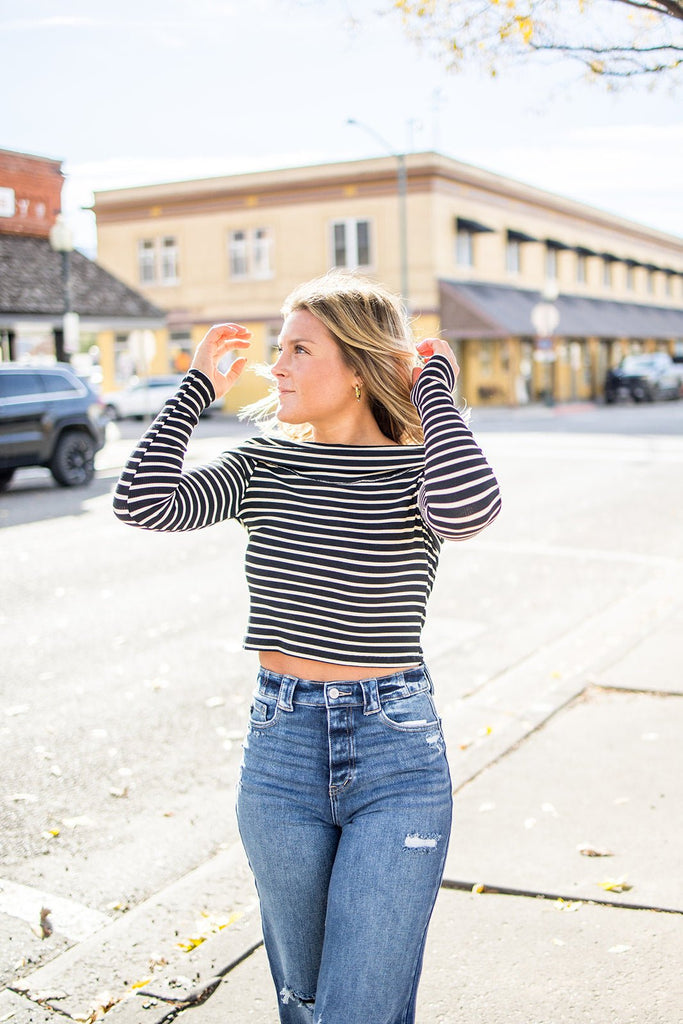 Striped Off Shoulder Top - Pepper & Pearl Boutique