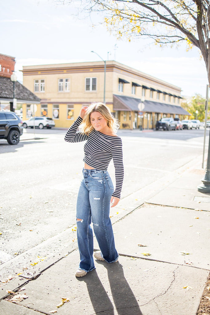 Striped Off Shoulder Top - Pepper & Pearl Boutique