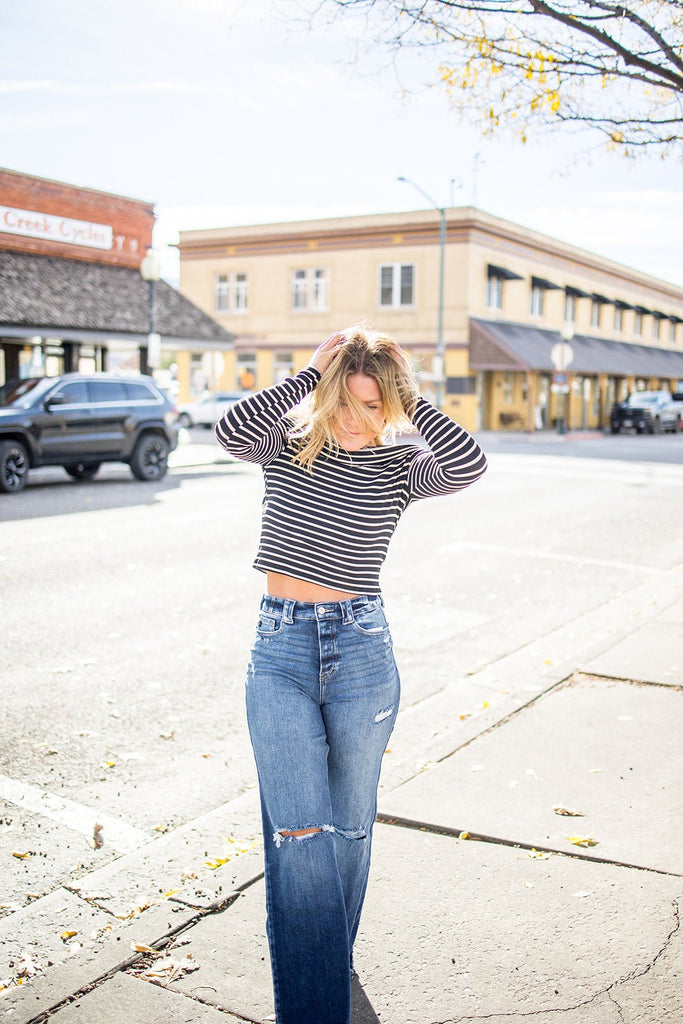 Striped Off Shoulder Top - Pepper & Pearl Boutique