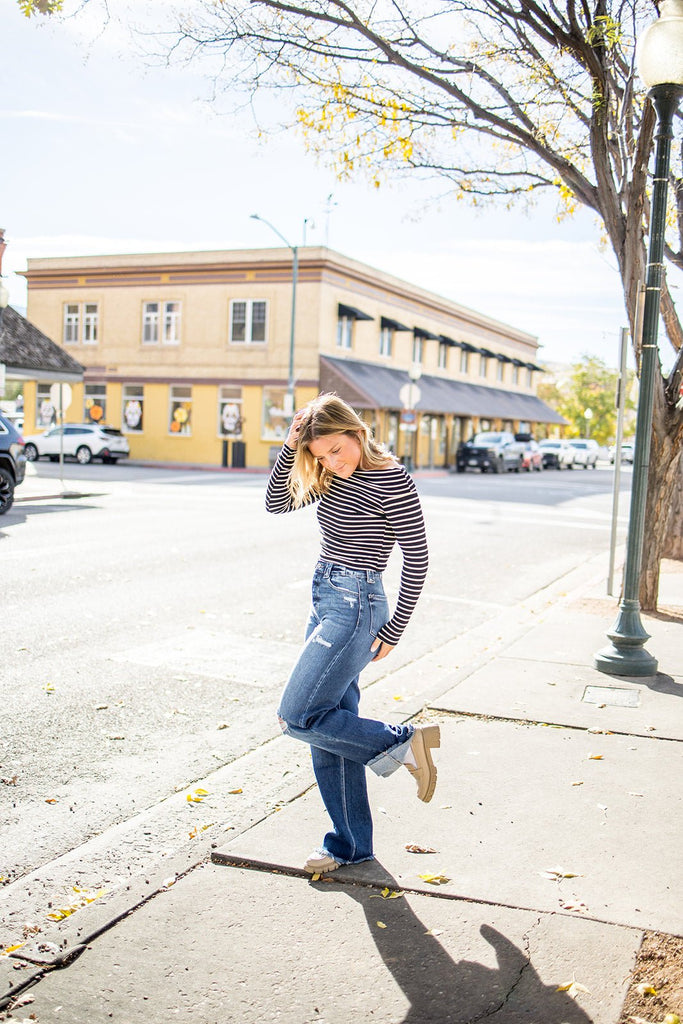 Striped Off Shoulder Top - Pepper & Pearl Boutique