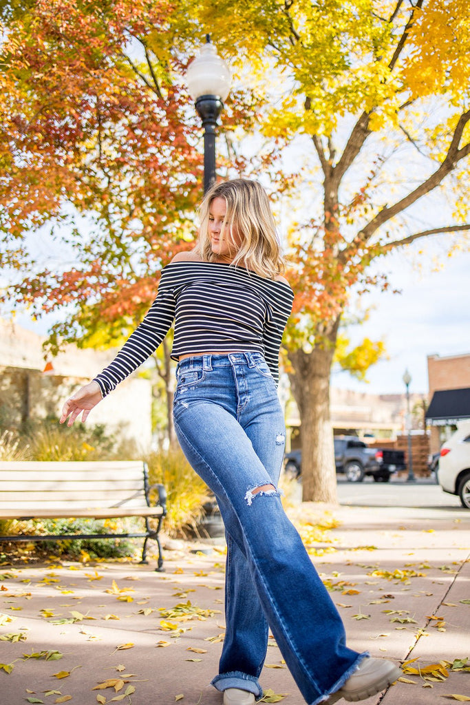 Striped Off Shoulder Top - Pepper & Pearl Boutique