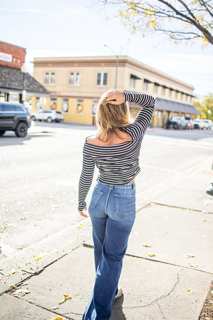 Striped Off Shoulder Top - Pepper & Pearl Boutique