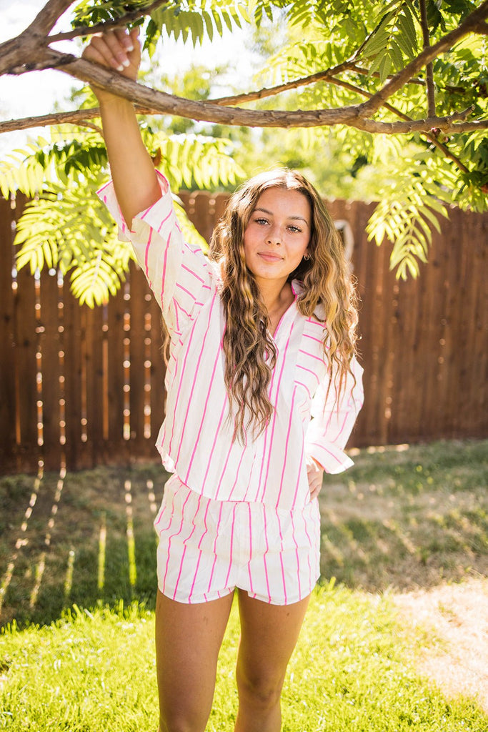 Striped Poplin Boxer Shorts - Pepper & Pearl Boutique