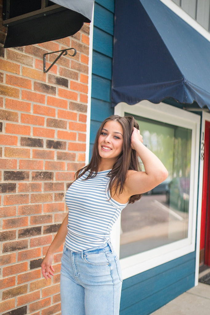 Striped Ribbed Tank - Pepper & Pearl Boutique