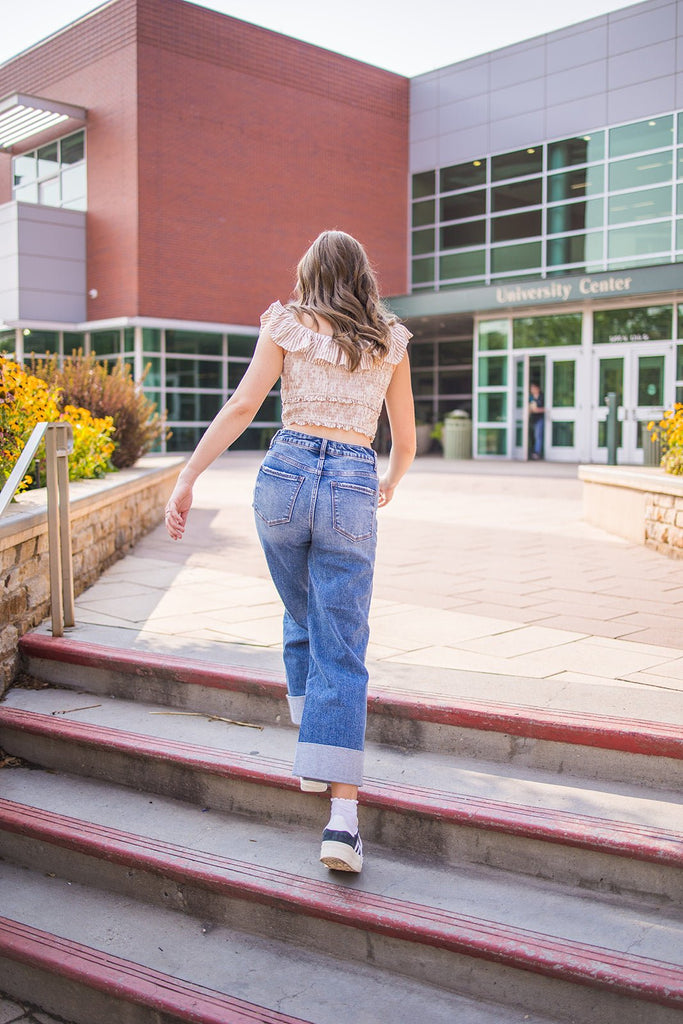 Super High Rise Cuffed Wide Leg Jeans - Pepper & Pearl Boutique