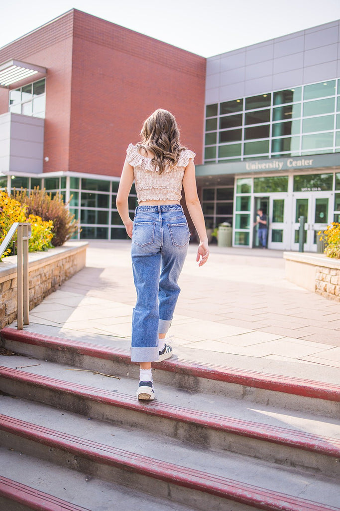 Super High Rise Cuffed Wide Leg Jeans - Pepper & Pearl Boutique