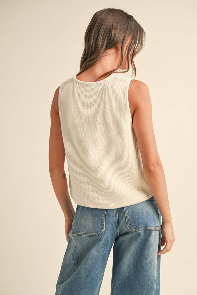 Tied Front Knit Vest - Pepper & Pearl Boutique