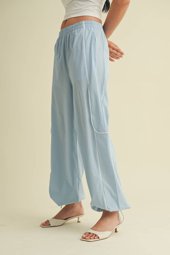 Track Pants with Contrast Piping - Pepper & Pearl Boutique