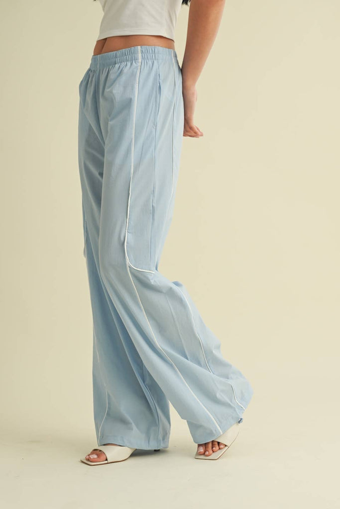 Track Pants with Contrast Piping - Pepper & Pearl Boutique