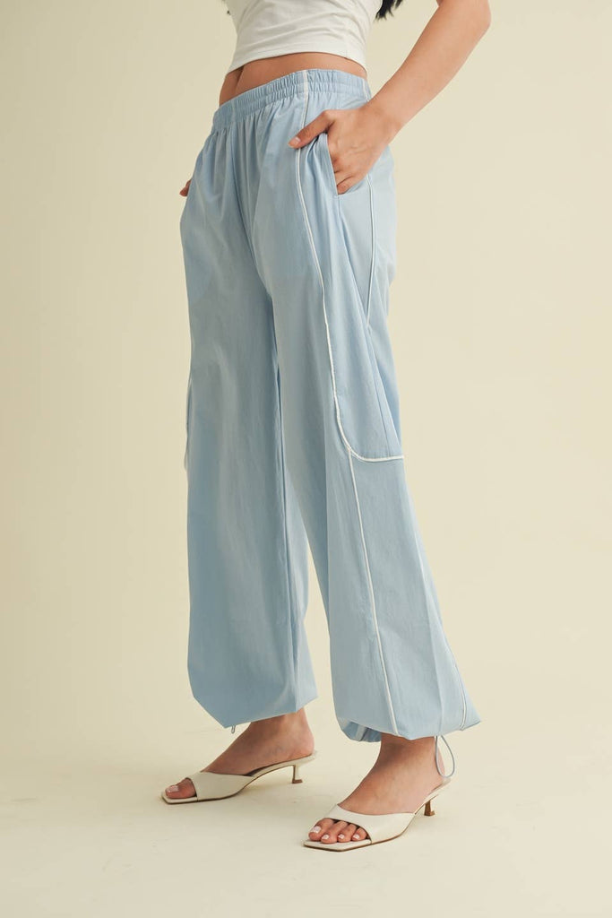 Track Pants with Contrast Piping - Pepper & Pearl Boutique