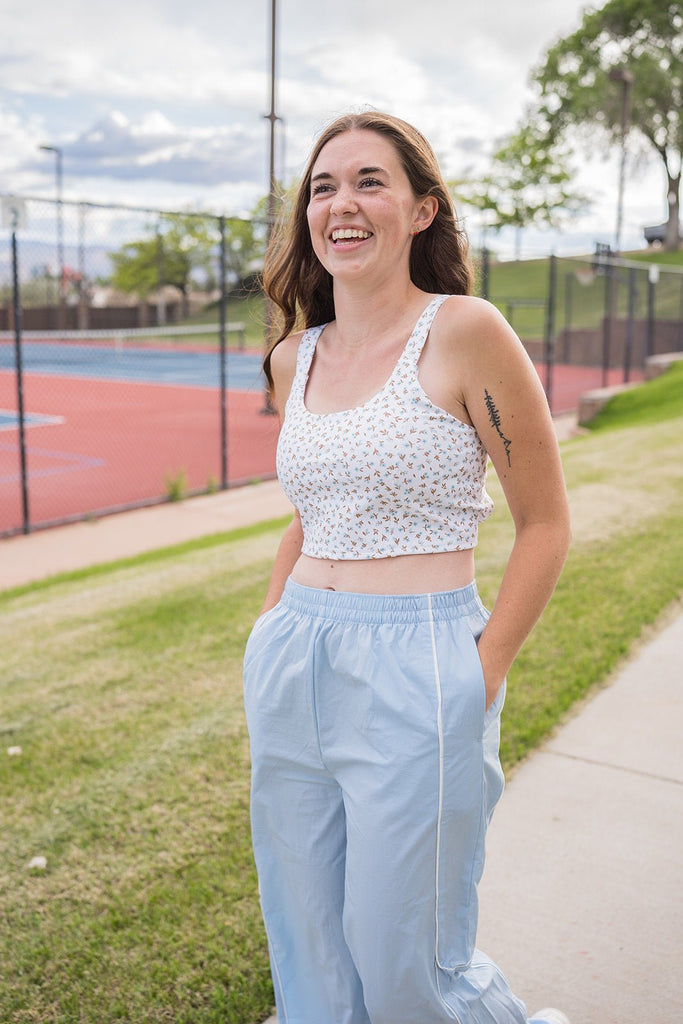 Track Pants with Contrast Piping - Pepper & Pearl Boutique