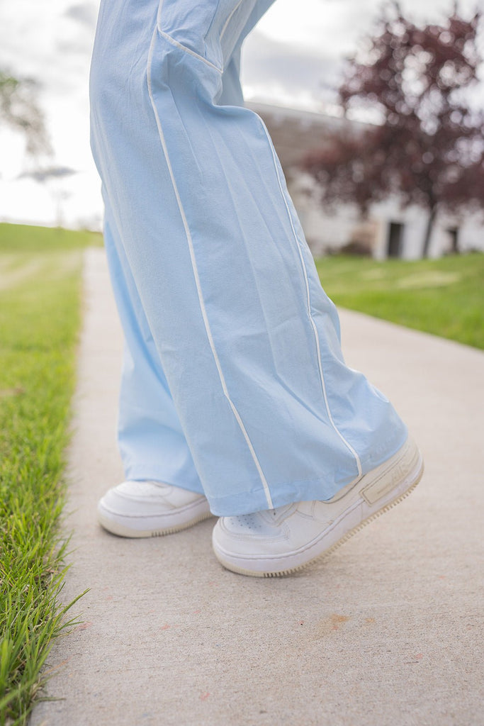 Track Pants with Contrast Piping - Pepper & Pearl Boutique