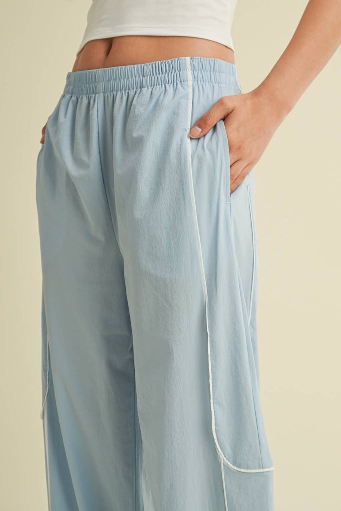 Track Pants with Contrast Piping - Pepper & Pearl Boutique