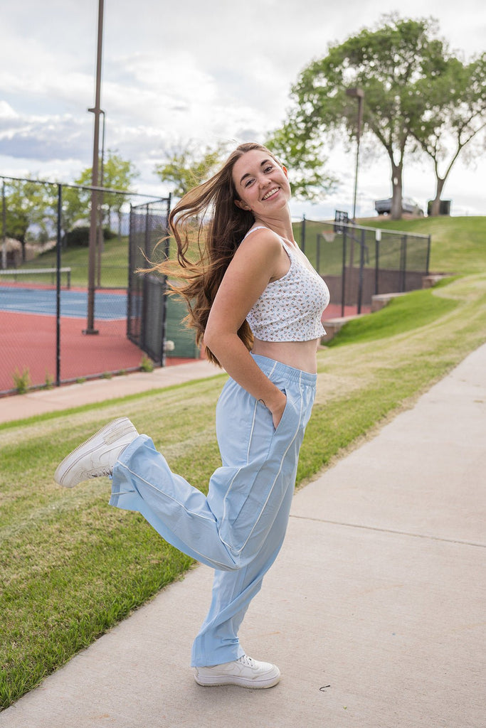 Track Pants with Contrast Piping - Pepper & Pearl Boutique