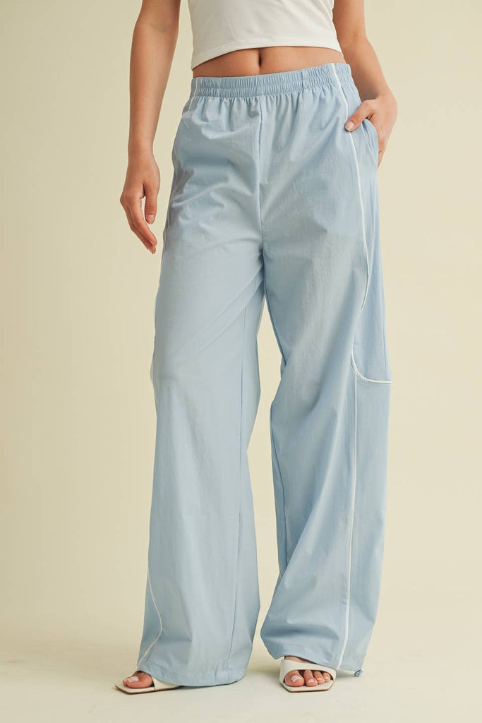 Track Pants with Contrast Piping - Pepper & Pearl Boutique