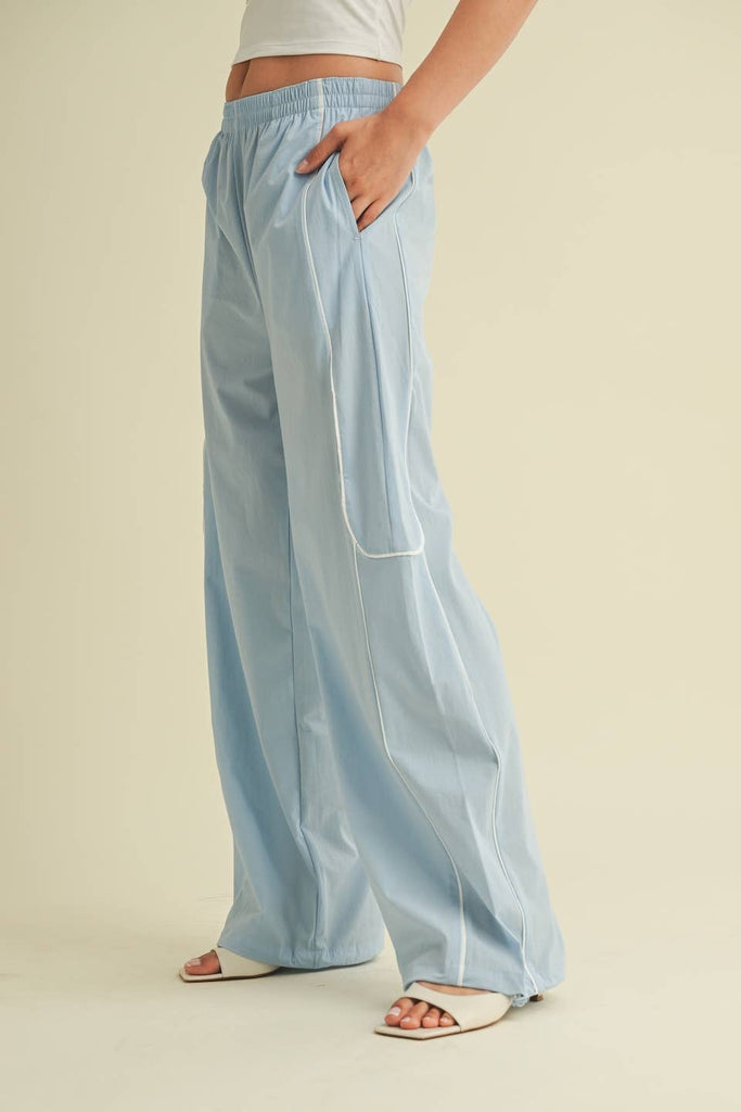 Track Pants with Contrast Piping - Pepper & Pearl Boutique