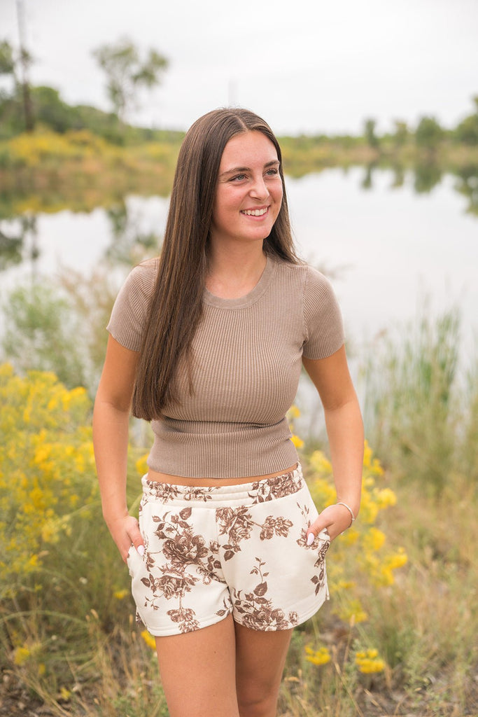 Vintage Wash Ribbed Tee - Pepper & Pearl Boutique