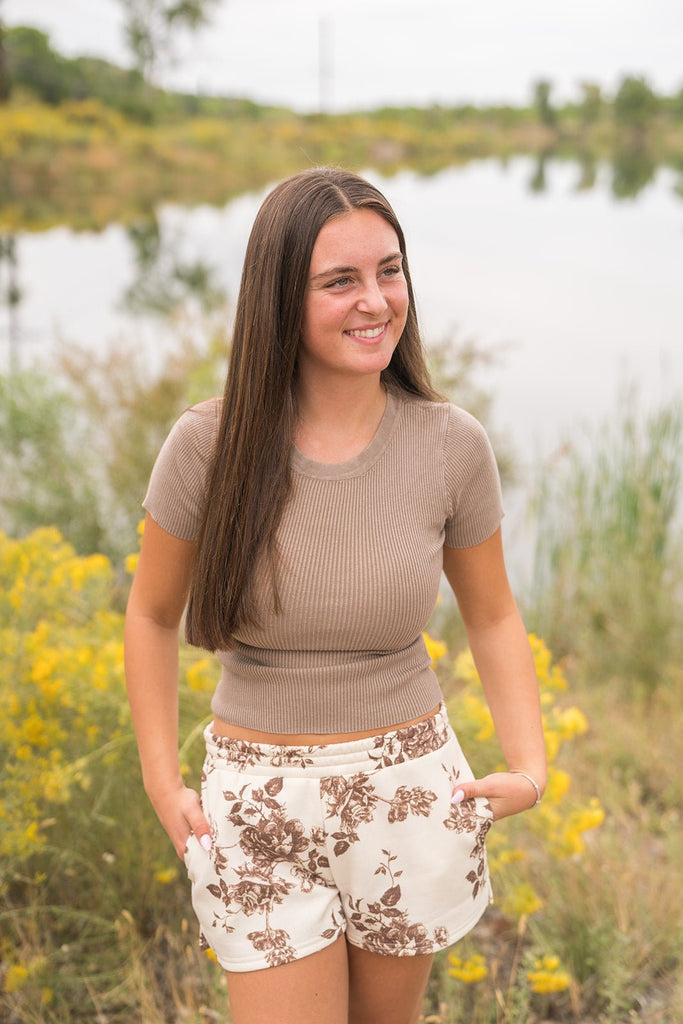 Vintage Wash Ribbed Tee - Pepper & Pearl Boutique