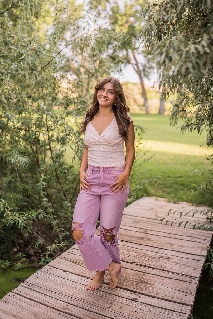 Violet Distressed Cropped Jeans - Pepper & Pearl Boutique