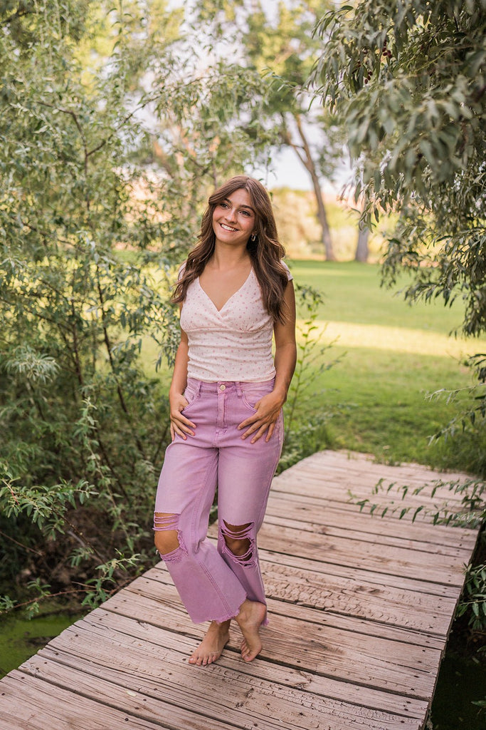 Violet Distressed Cropped Jeans - Pepper & Pearl Boutique
