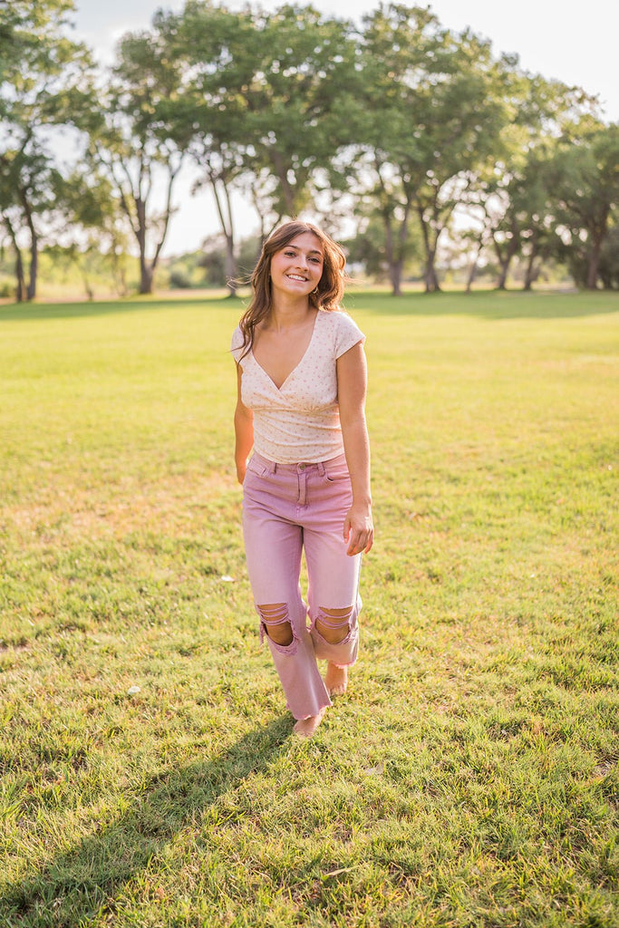 Violet Distressed Cropped Jeans - Pepper & Pearl Boutique
