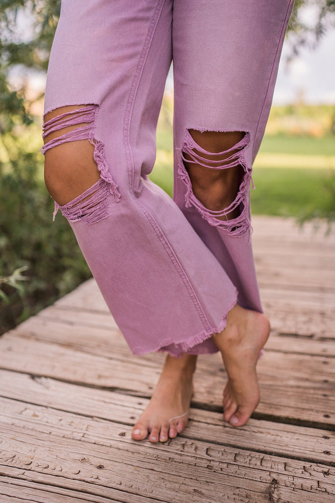 Violet Distressed Cropped Jeans - Pepper & Pearl Boutique