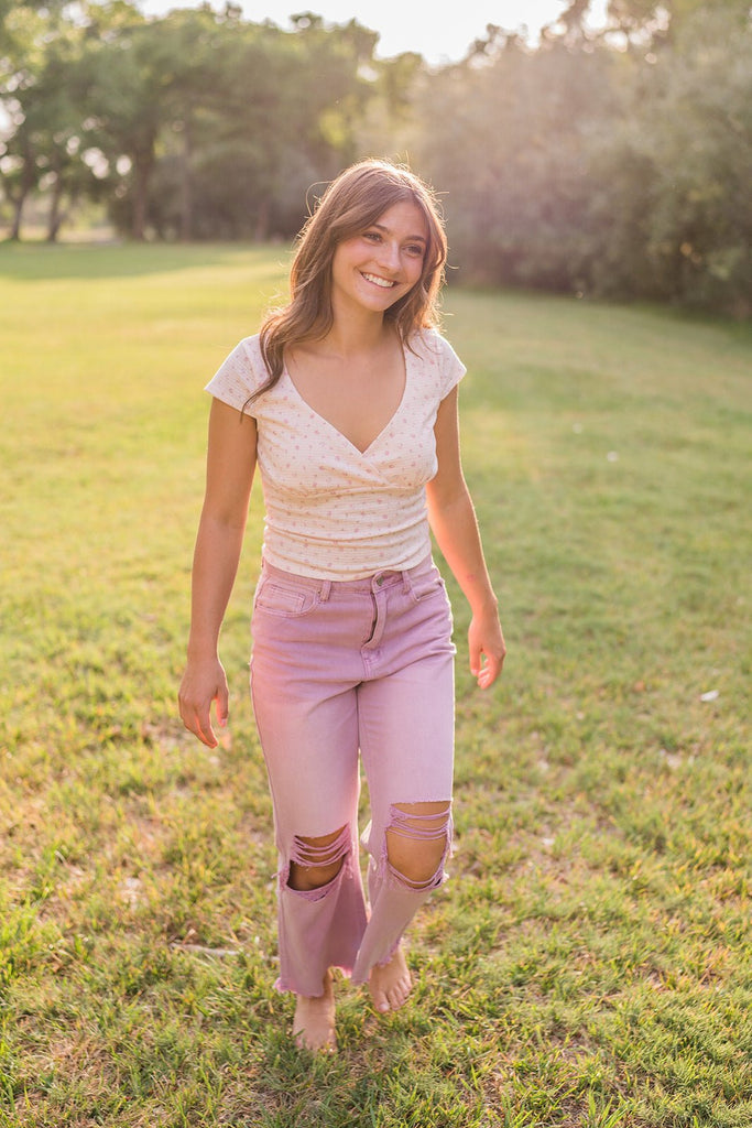 Violet Distressed Cropped Jeans - Pepper & Pearl Boutique