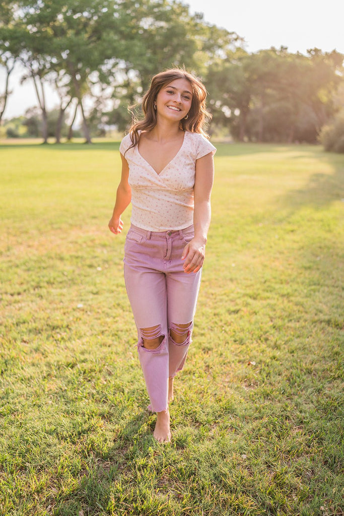 Violet Distressed Cropped Jeans - Pepper & Pearl Boutique