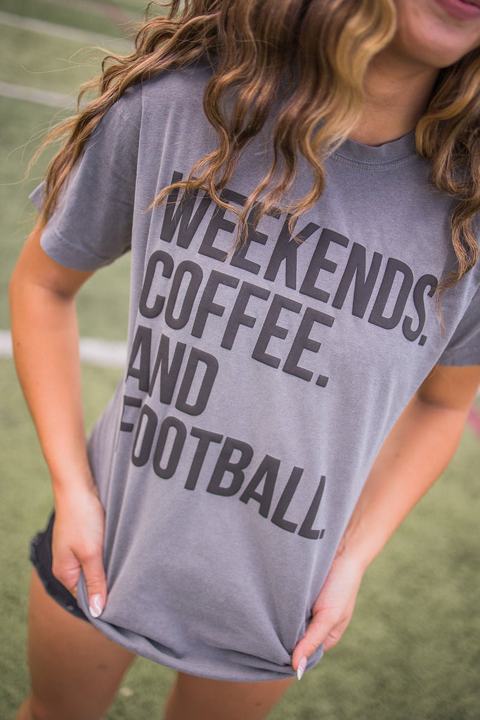 Weekends, Coffee & Football Tee - Pepper & Pearl Boutique