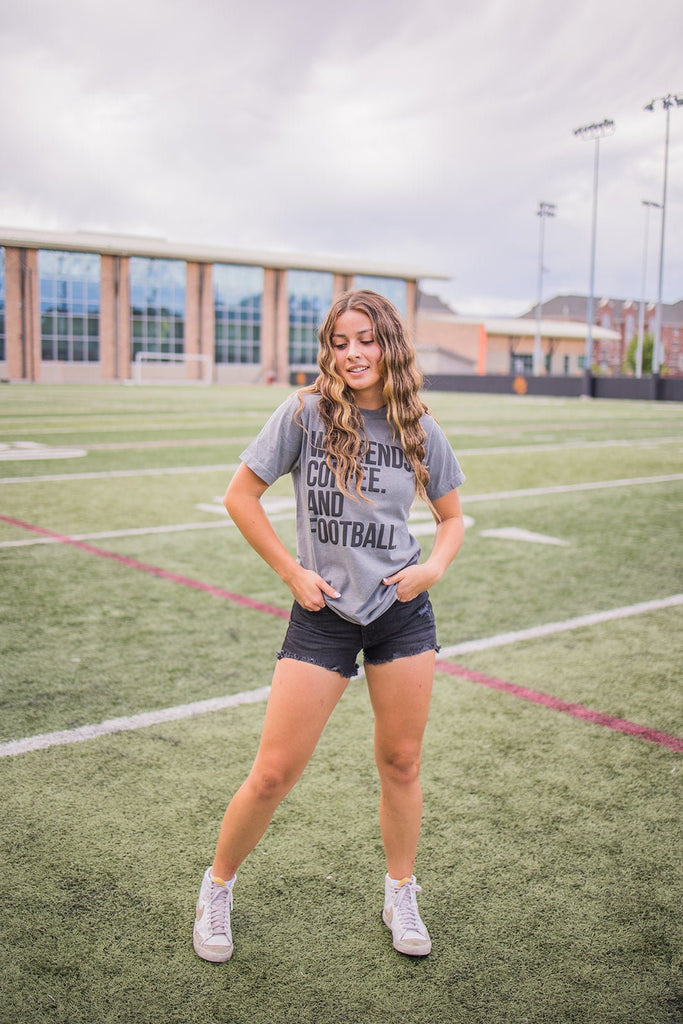 Weekends, Coffee & Football Tee - Pepper & Pearl Boutique