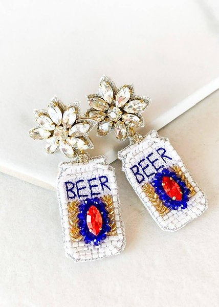 Beer Beaded Earrings - Pepper & Pearl Boutique