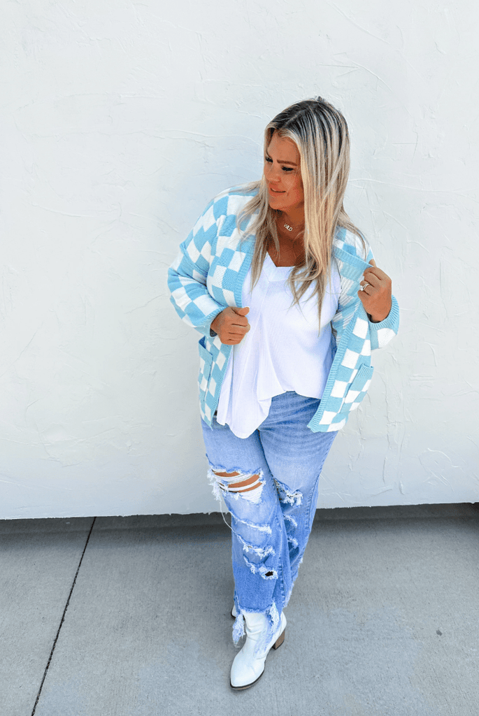 Checkered Cardigan - Pepper & Pearl Boutique