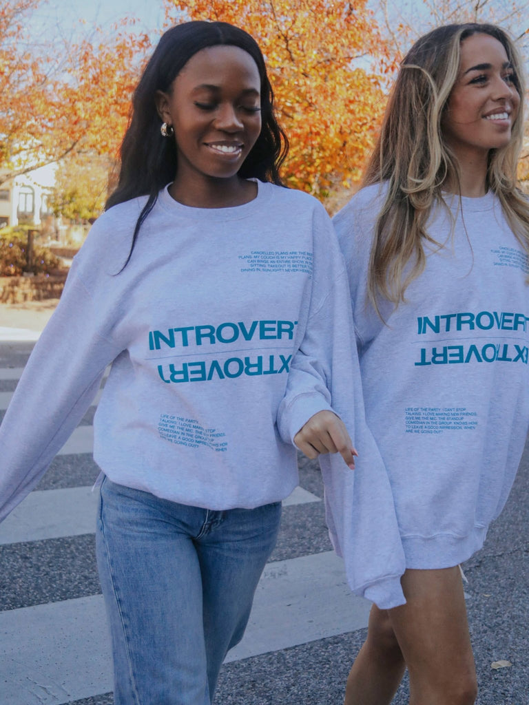 Introvert Extrovert GREY Sweatshirt - Pepper & Pearl Boutique
