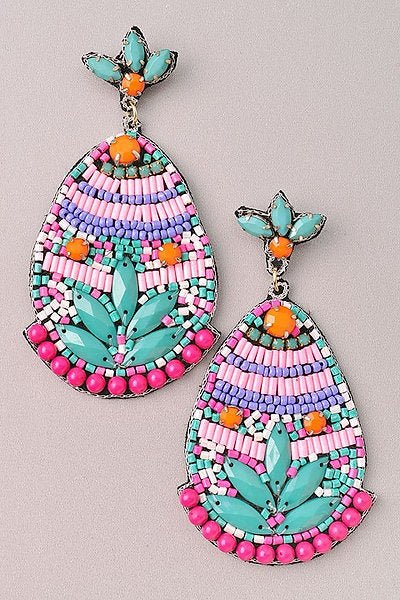 Large Beaded Drop Earring - Pepper & Pearl Boutique
