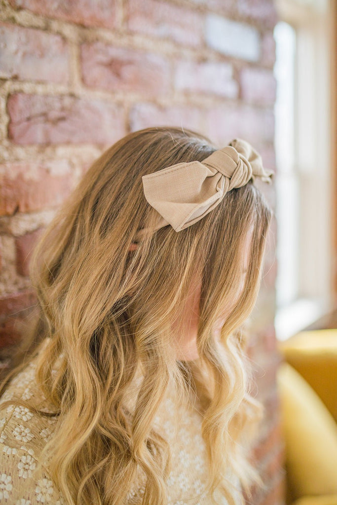 Linen Bow Headband - Pepper & Pearl Boutique