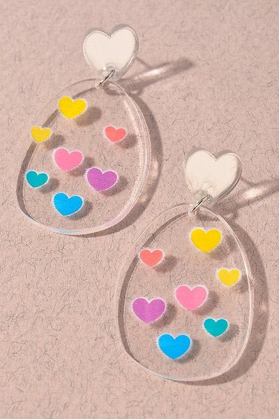 Multi Color Heart Earrings - Pepper & Pearl Boutique