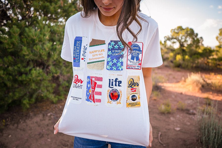Sequin Beer Tee - Pepper & Pearl Boutique