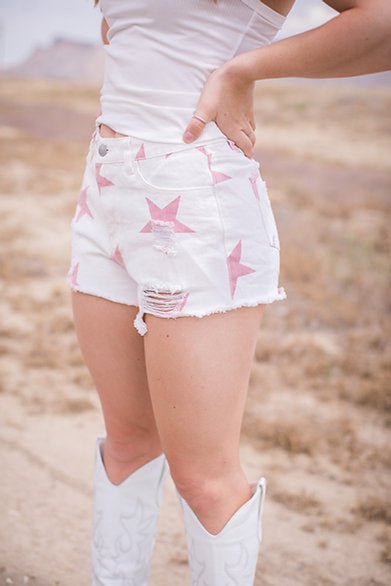 Stars In Her Eyes Denim Shorts - Pepper & Pearl Boutique