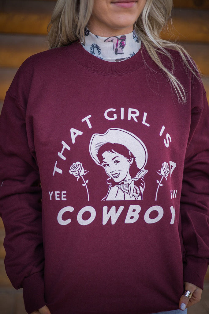 That Girl is a Cowboy Crewneck - Pepper & Pearl Boutique